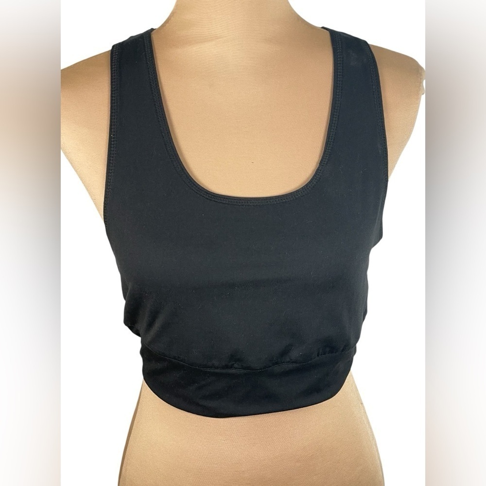 RECREATION by thread & supply Classic Black Sports Bra Large A149